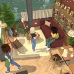Nhân vật Paras đang tương tác trong môi trường game Paralives, thể hiện đồ họa và phong cách nghệ thuật độc đáo.
