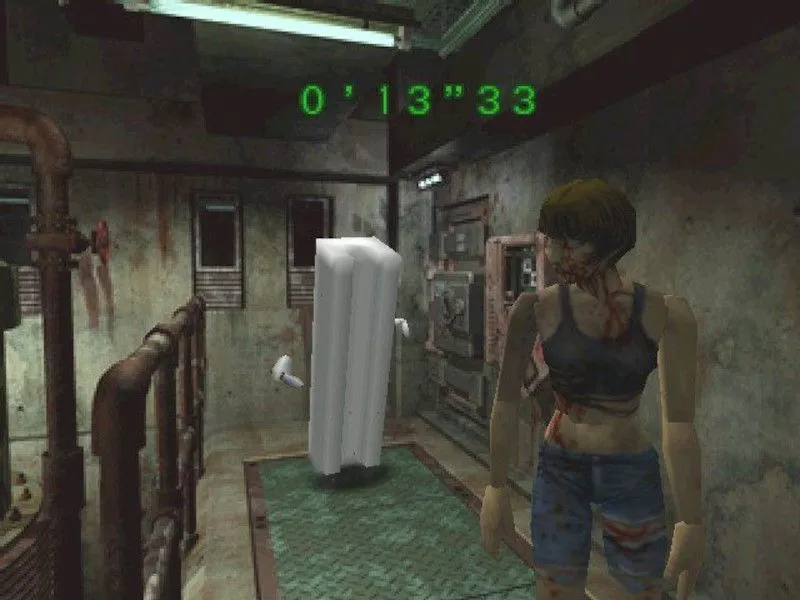 Nhân vật Tofu Survivor trong game Resident Evil 2, biểu tượng của các phần thưởng mở khóa khi chơi lại game.
