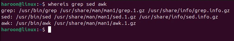 Sử dụng lệnh whereis để xác định đường dẫn nhị phân của nhiều lệnh Linux