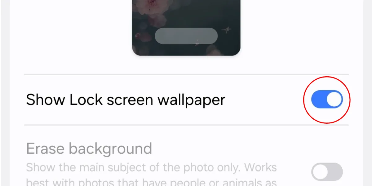 Tắt hiển thị hình nền màn hình khóa trên Always-on Display của Galaxy S25