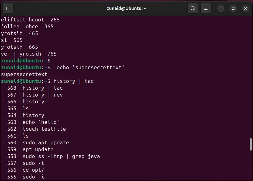 Thủ thuật Linux: Chạy lệnh bằng cách thêm khoảng trắng phía trước để không lưu vào lịch sử terminal.