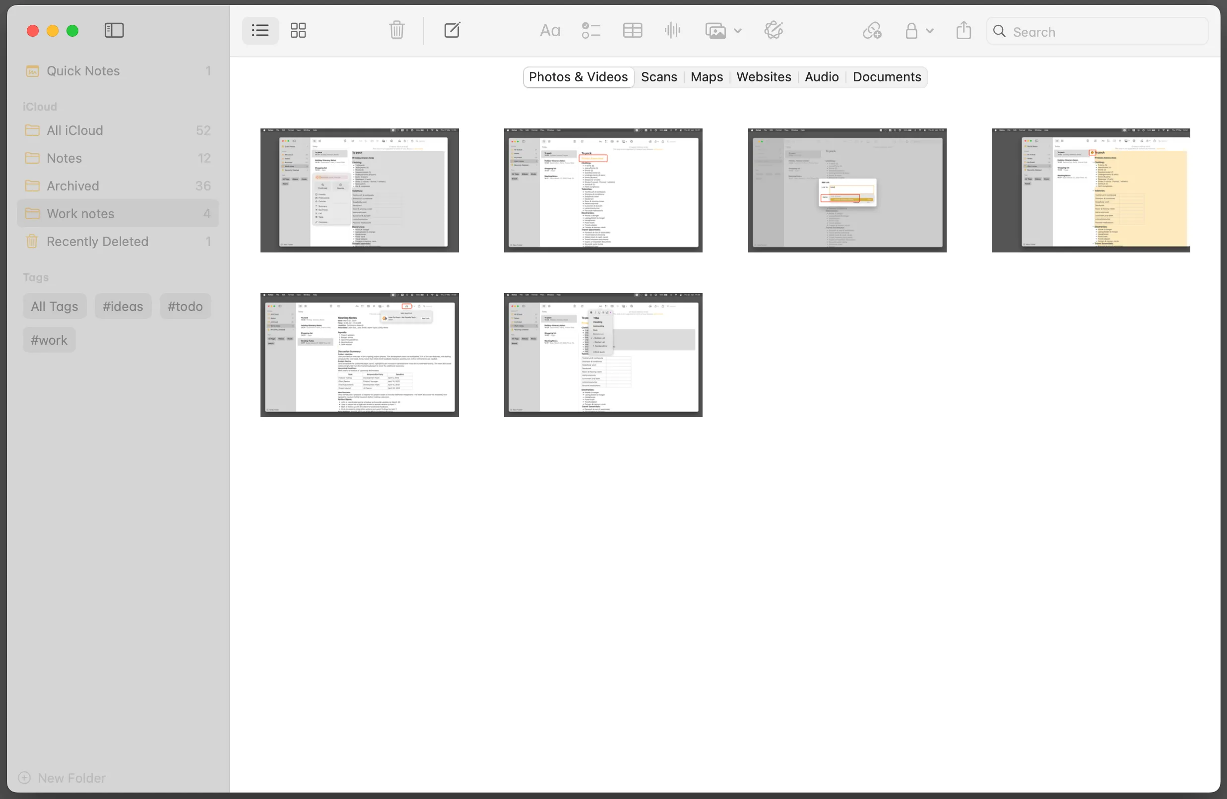 Trình duyệt tệp đính kèm trong Apple Notes giúp quản lý mọi tài liệu và hình ảnh