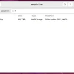 Trình quản lý file nén File Roller đang hoạt động trên môi trường Ubuntu GNOME