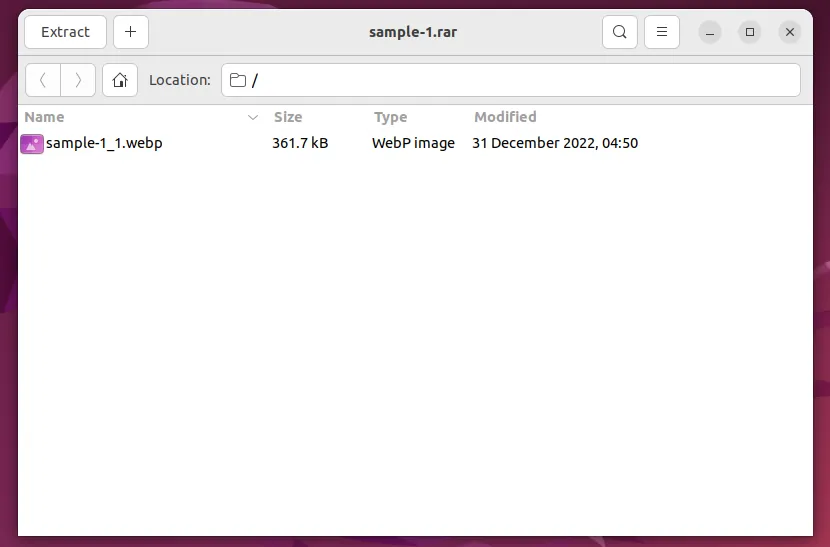 Trình quản lý file nén File Roller đang hoạt động trên môi trường Ubuntu GNOME