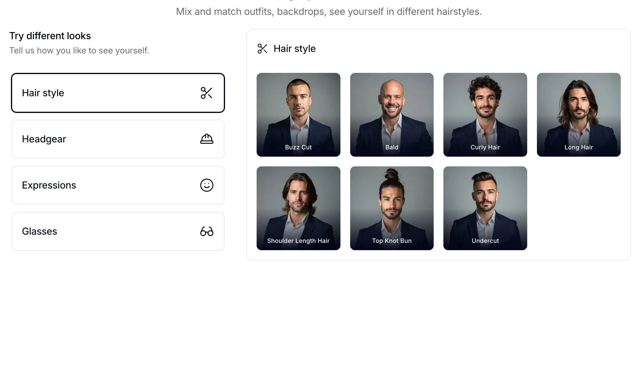 Tùy chọn tùy chỉnh ảnh chân dung trên InstaHeadshots