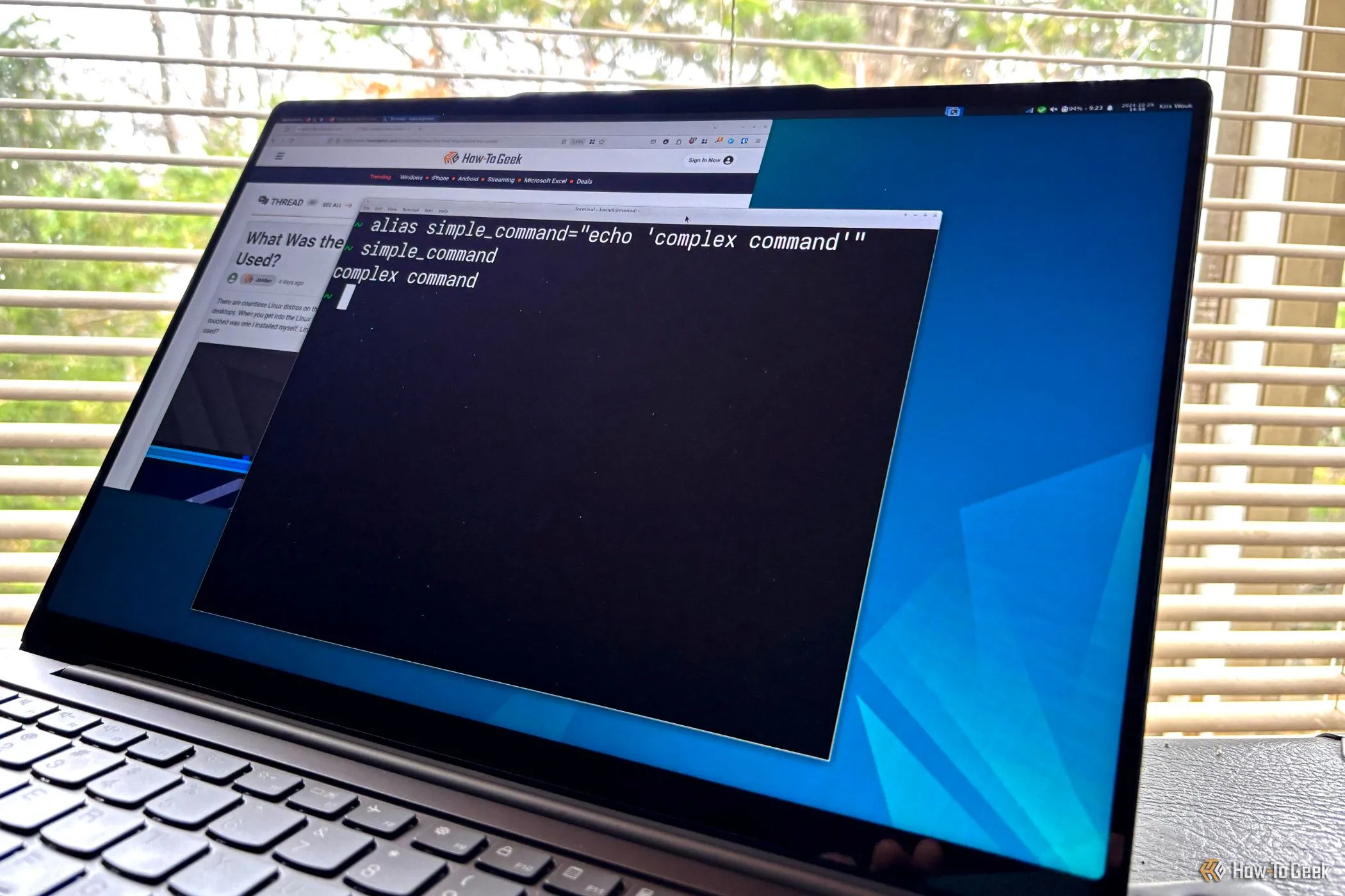 Ví dụ về cách sử dụng lệnh alias để khởi động máy ảo Windows 10 nhanh chóng trên terminal Linux.