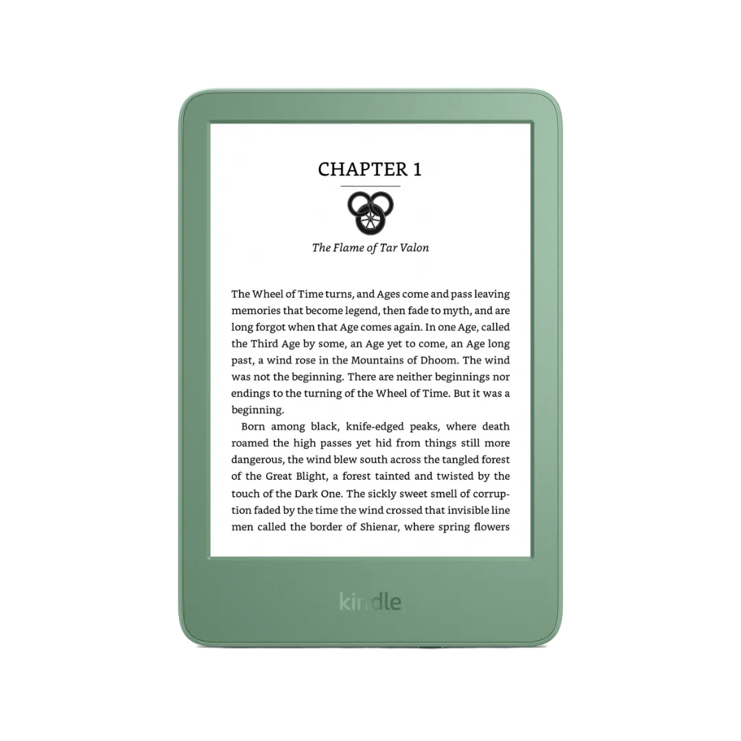 Amazon Kindle (2024) màu đen nổi bật trên nền trong suốt.