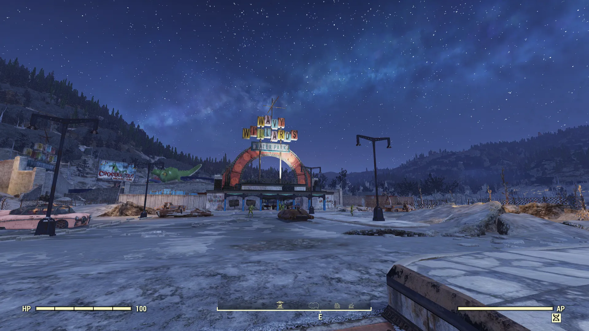 Ảnh chụp màn hình game Fallout 76 đang chạy với AMD FSR 3 Fluid Motion Frames (AFMF) được kích hoạt, thể hiện giao diện và đồ họa trong game.