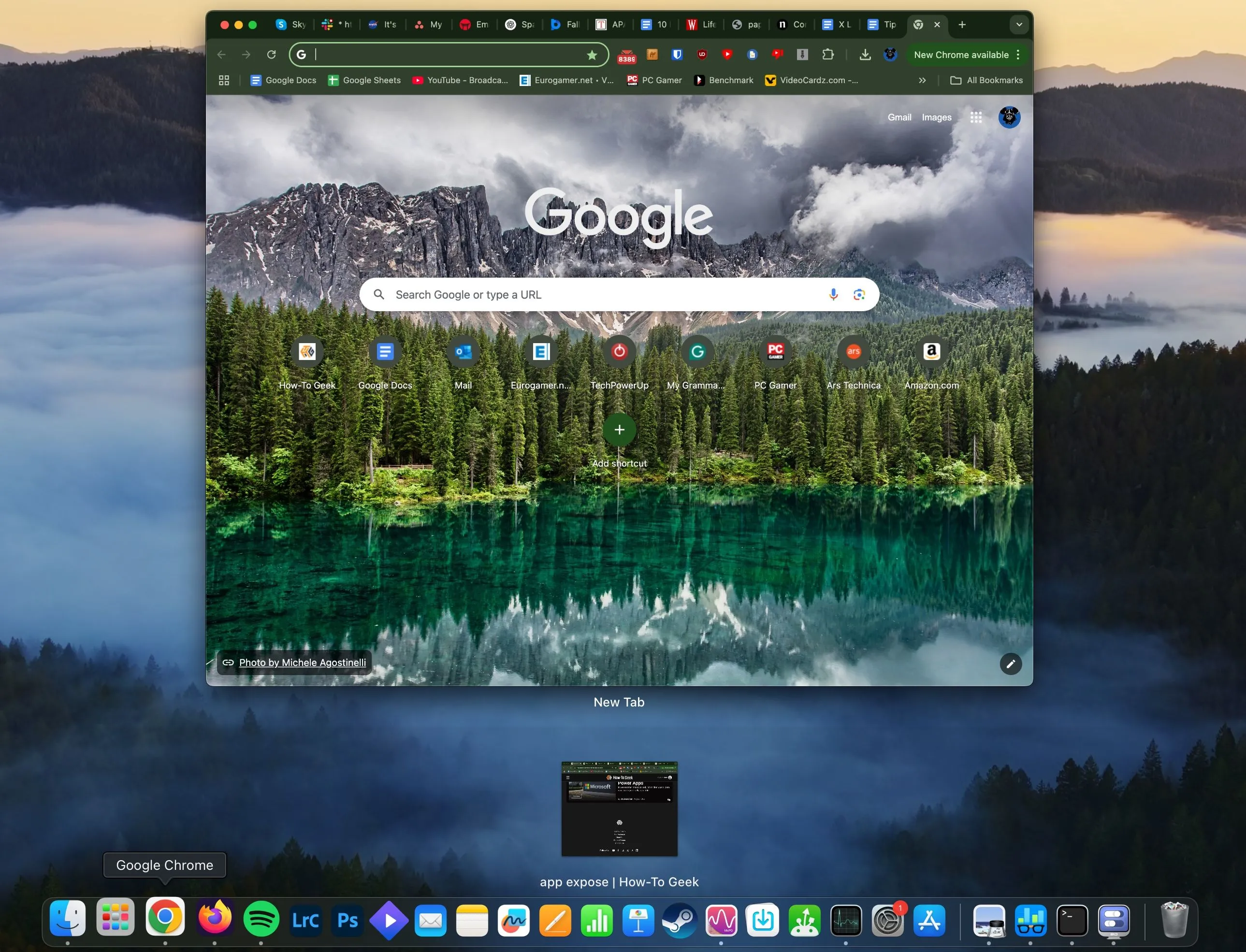 Ảnh chụp màn hình hiển thị xem trước cửa sổ ứng dụng trên macOS với một cửa sổ đang hoạt động và một cửa sổ thu nhỏ.