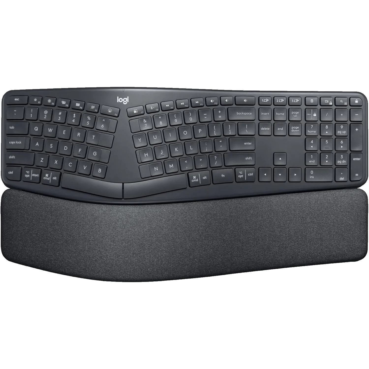 Bàn phím không dây Logitech ERGO K860 với các phím được bố trí khoa học