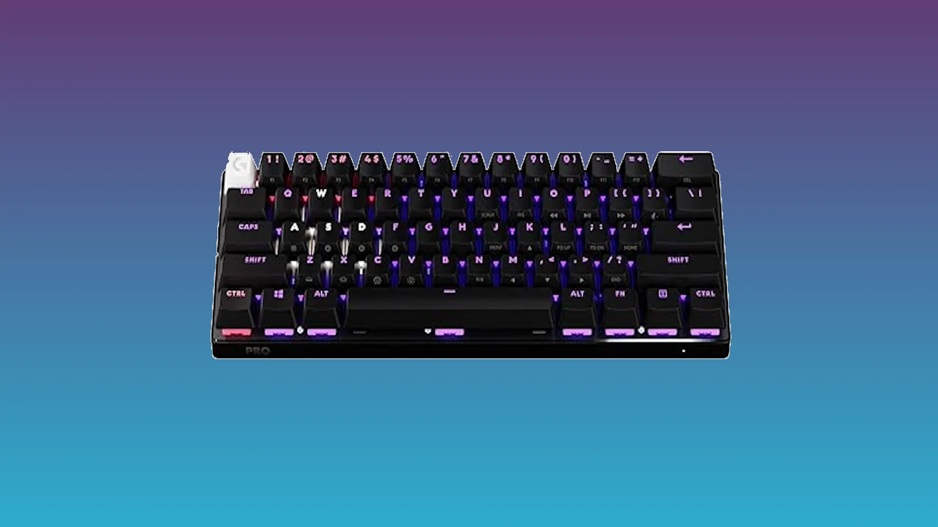 Bàn phím Logitech G PRO X 60 màu trắng với đèn RGB, không có bàn phím số