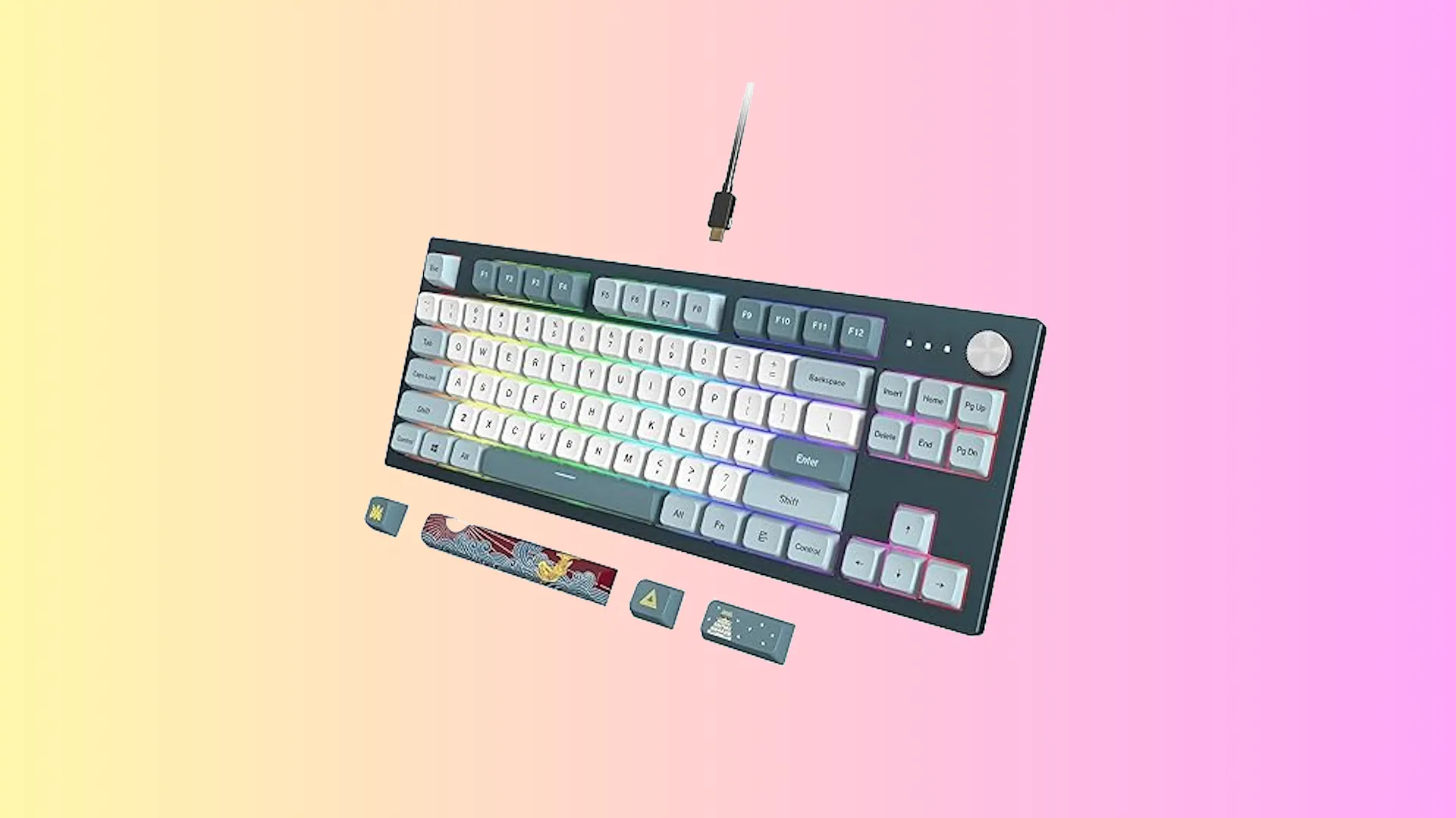 Bàn phím Montech MKey TKL với thiết kế nhỏ gọn, đèn RGB và núm xoay điều khiển