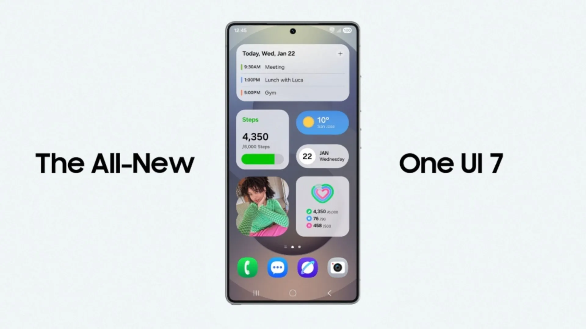 Banner quảng bá giao diện người dùng Samsung One UI 7 với các tính năng AI nổi bật