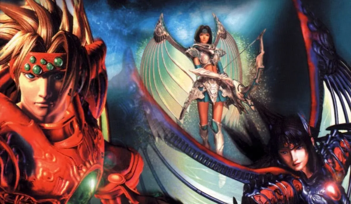 Bìa hộp game The Legend of Dragoon với các nhân vật chính