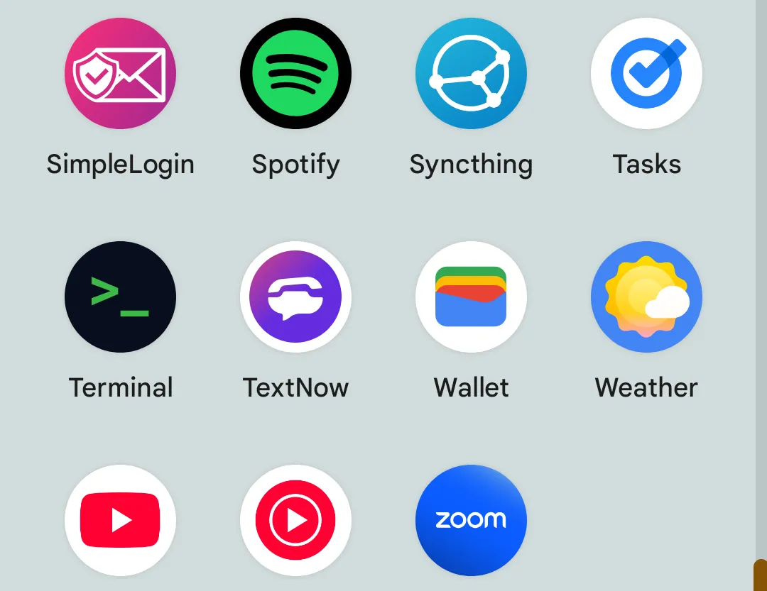 Biểu tượng ứng dụng Terminal Linux xuất hiện trong ngăn kéo ứng dụng Android sau khi cài đặt.
