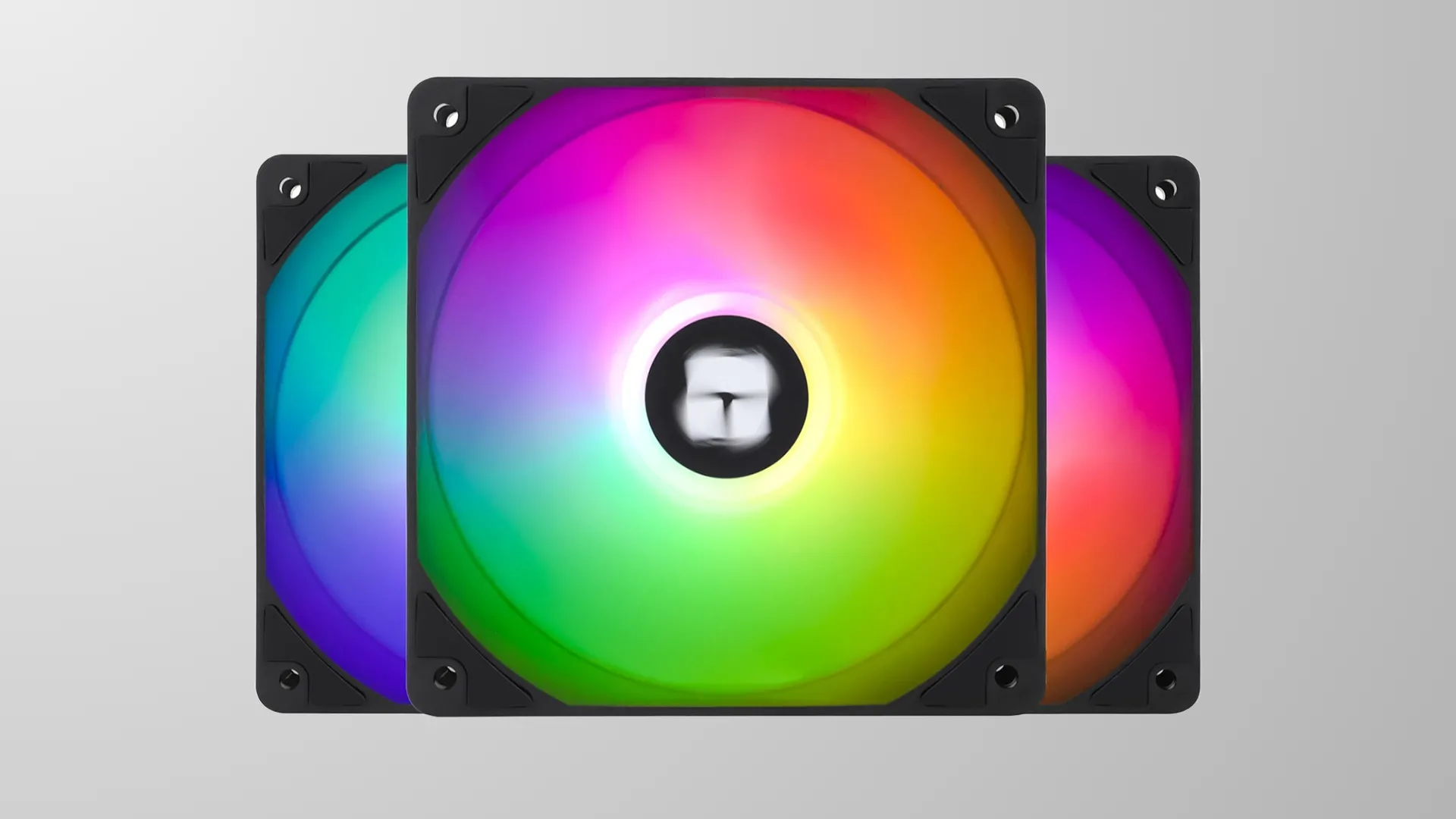 Bộ ba quạt Thermalright TL-C12C-S X3 RGB màu đen với ánh sáng rực rỡ.