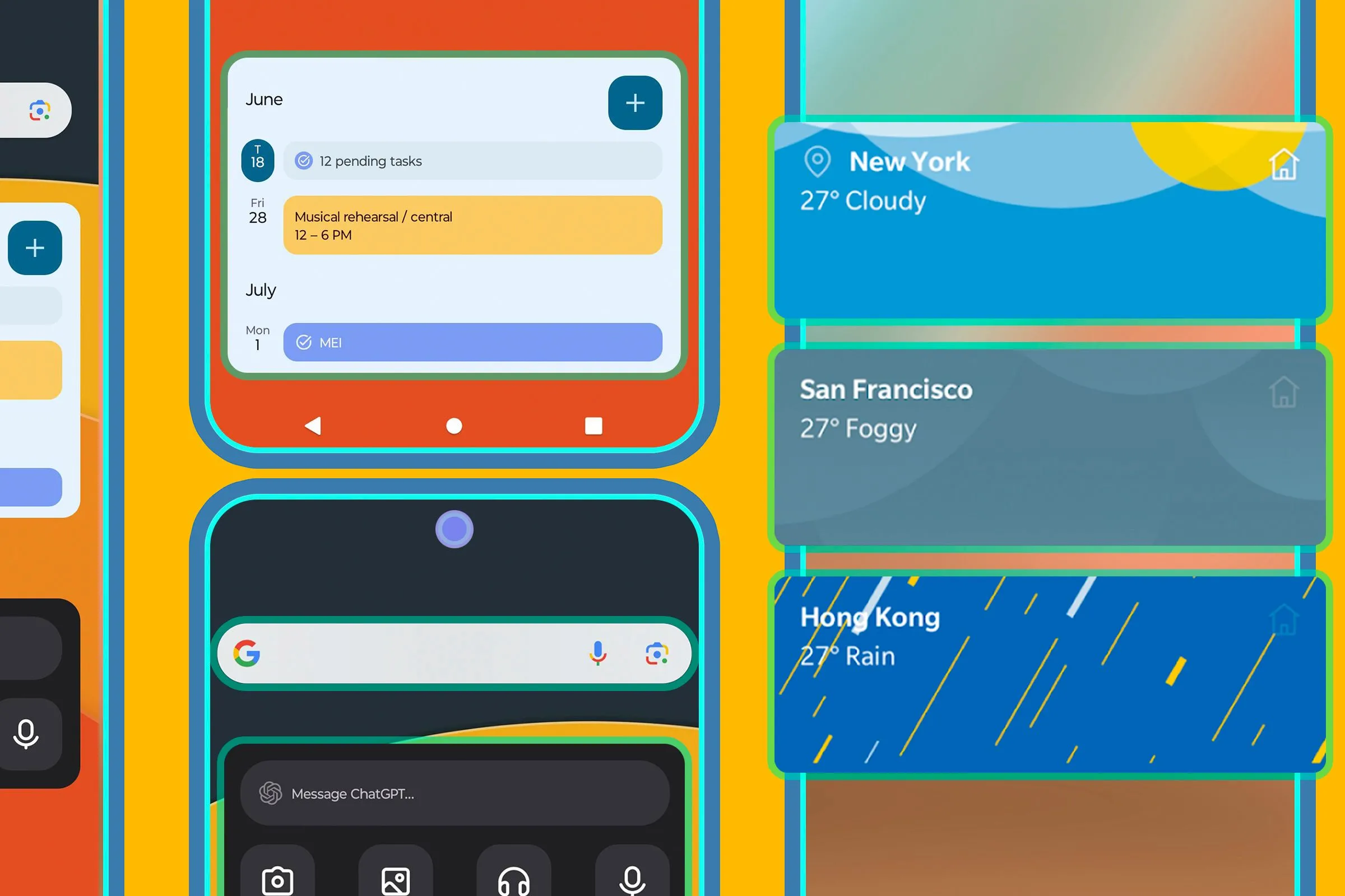 Các loại widget phổ biến trên màn hình điện thoại Android