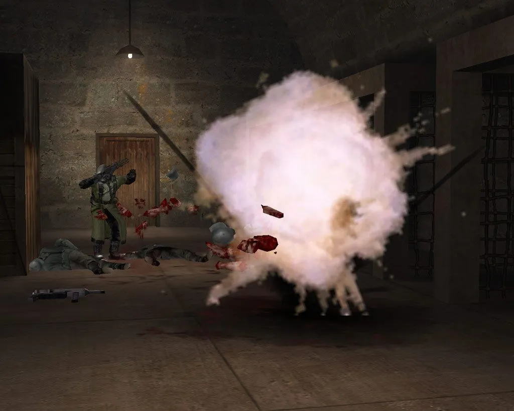 Cảnh hành động trong Return to Castle Wolfenstein