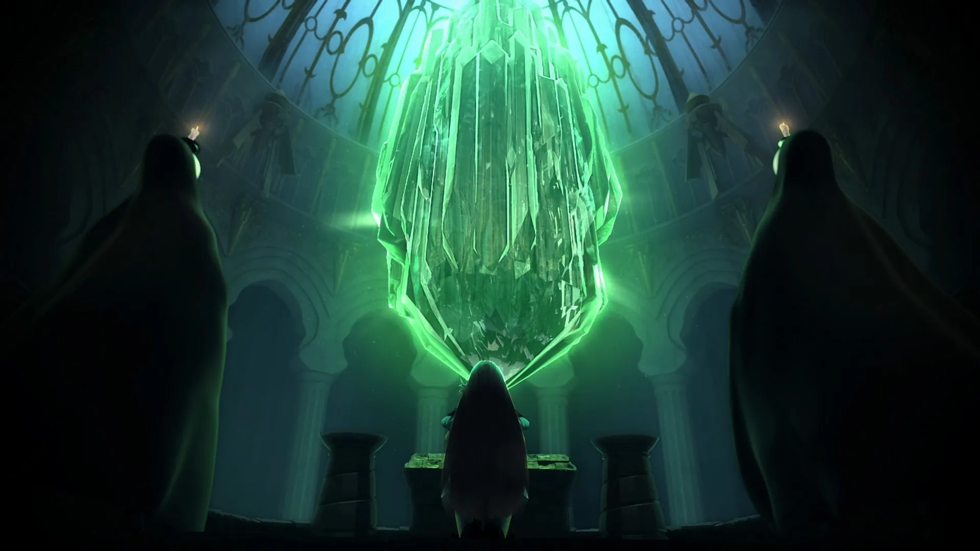Cảnh khám phá thị trấn yên bình trong Bravely Default Flying Fairy HD Remaster.