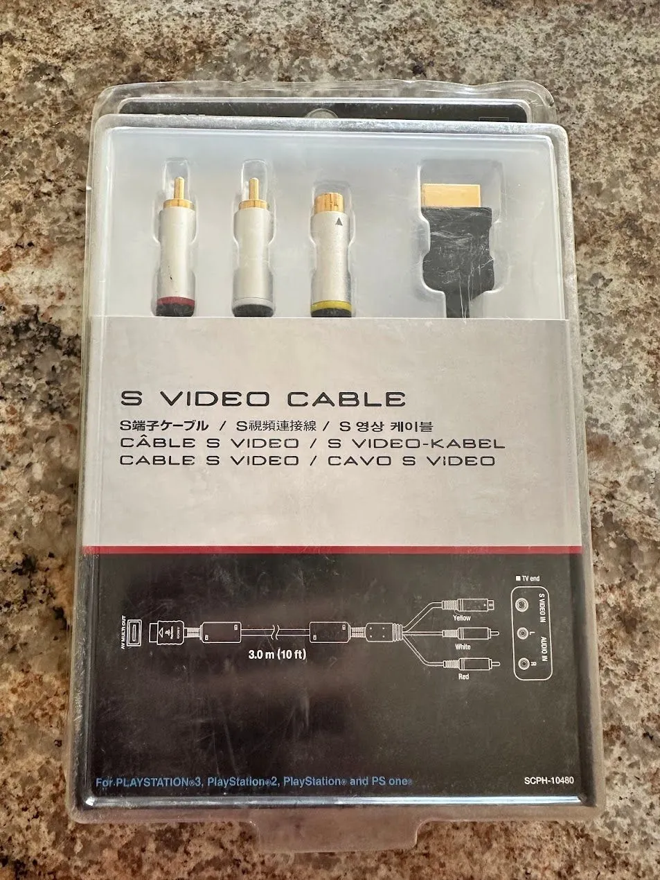 Cáp S-Video chính hãng Sony dành cho máy chơi game PlayStation, minh họa phụ kiện kết nối cao cấp.