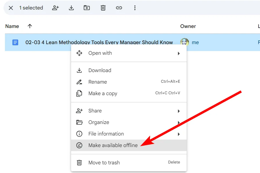 Đặt tệp khả dụng ngoại tuyến trong Google Drive