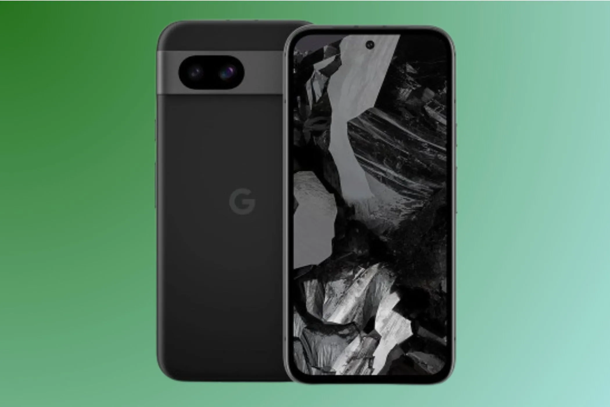 Điện thoại Google Pixel 8a màu đen tối giản, nổi bật với khả năng chụp ảnh sắc nét.