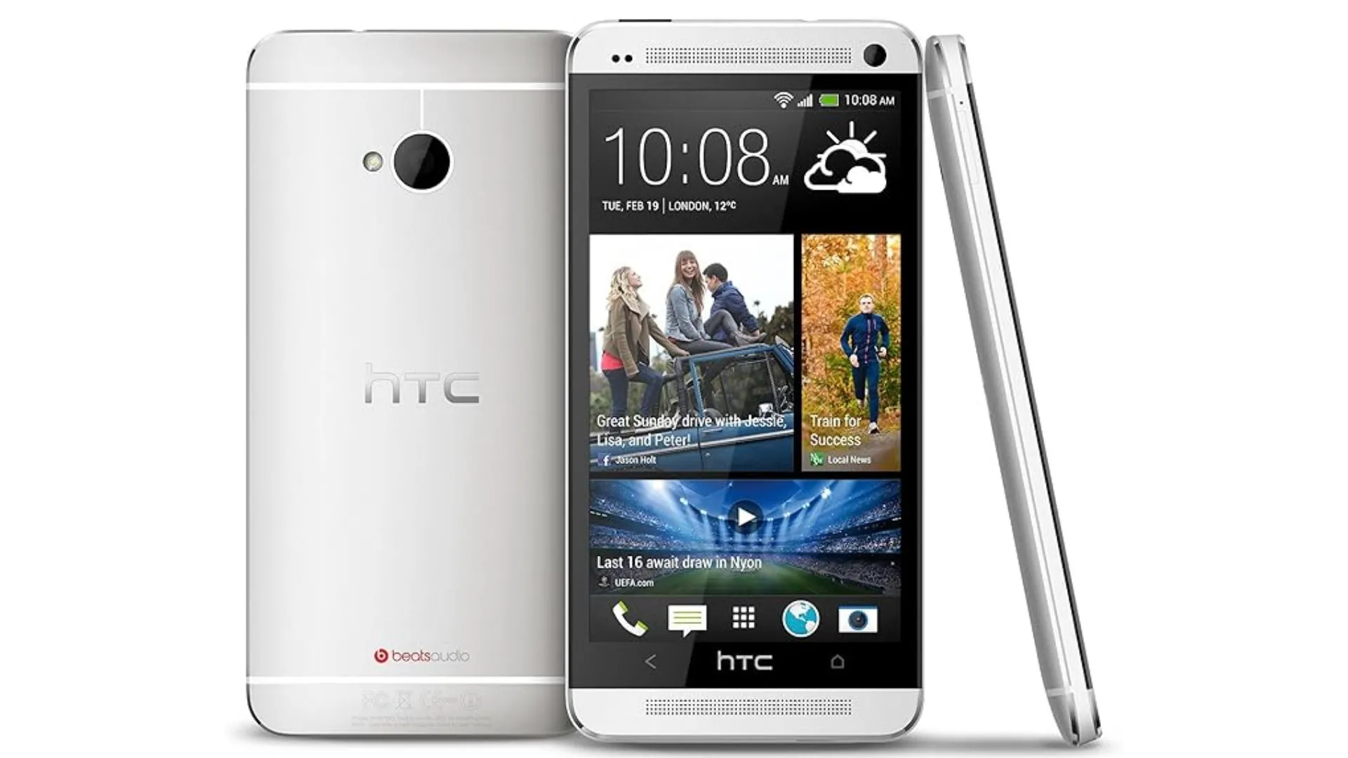 Điện thoại HTC One M7 hiển thị màn hình chính