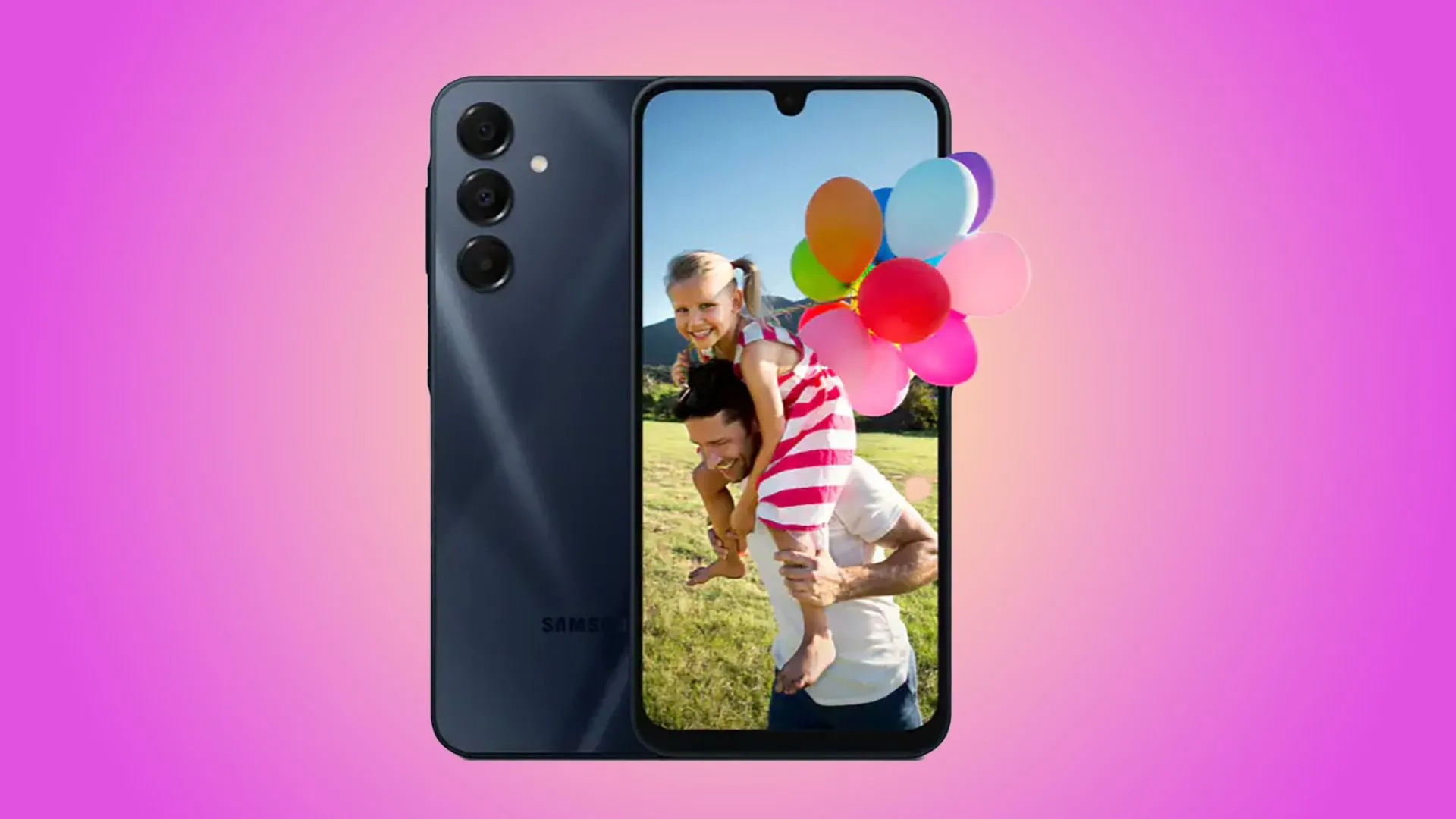 Điện thoại Samsung Galaxy A16 5G màu xanh, thiết kế nguyên khối và màn hình tràn viền.