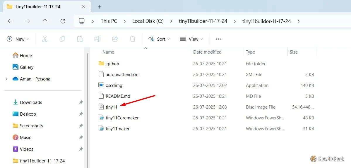 File ISO Windows 11 đã tinh gọn bởi Tiny11 sẵn sàng để sử dụng