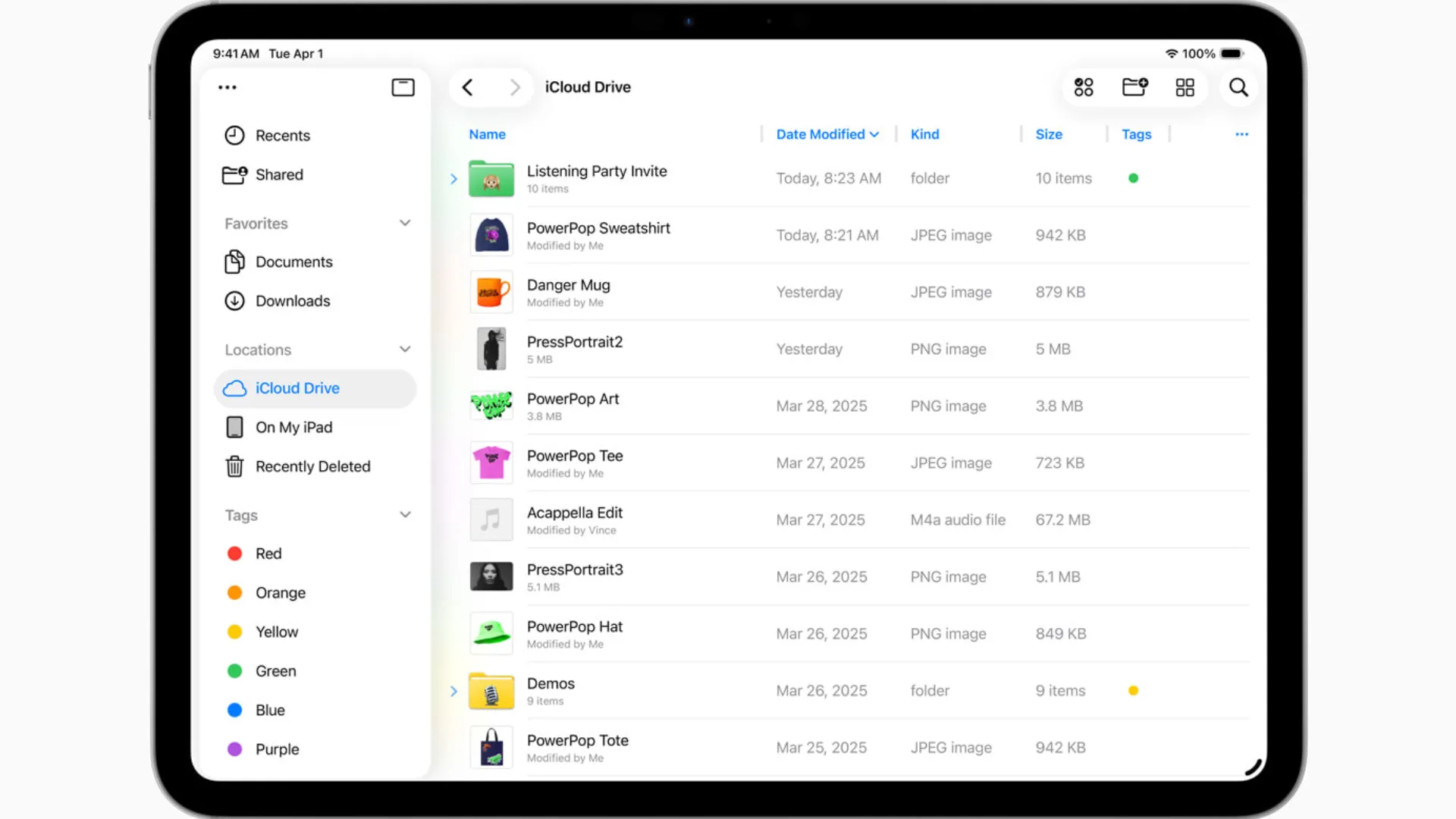 Giao diện ứng dụng Tệp (Files) mới và cải tiến trên iPadOS 26