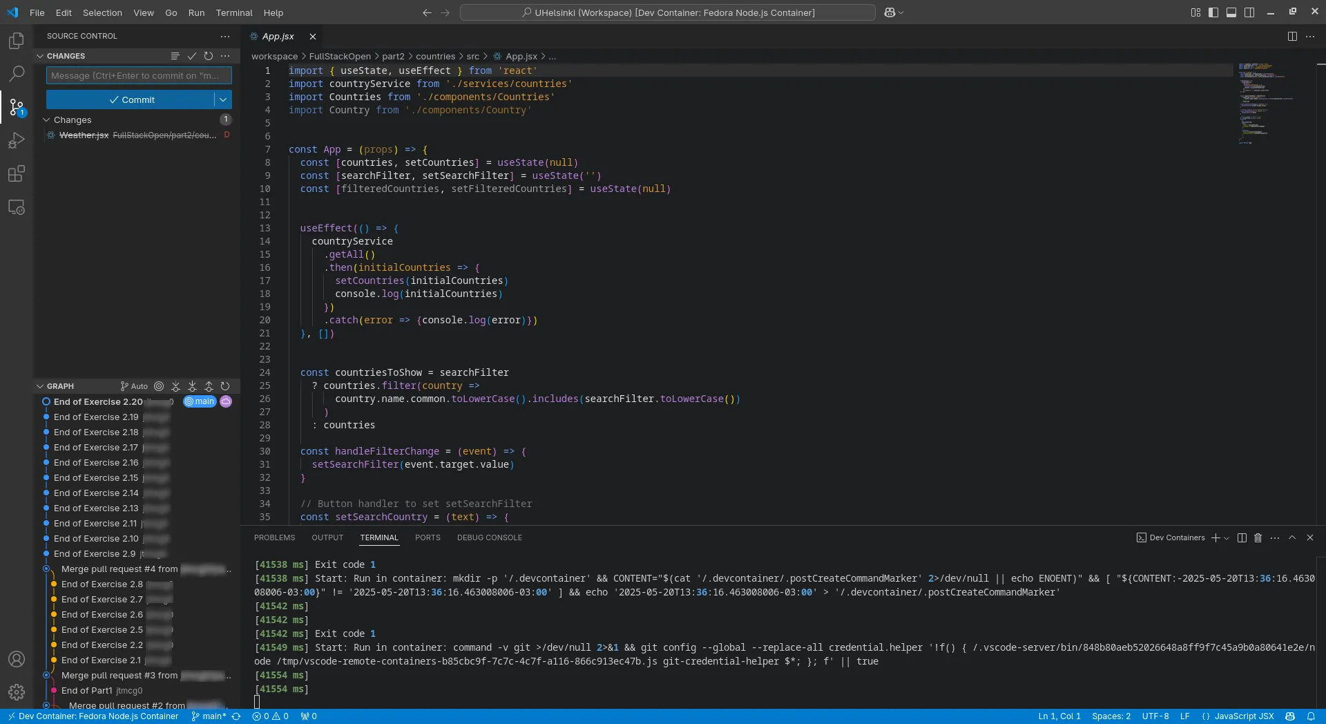 Giao diện Visual Studio Code hiển thị cây lịch sử commit của Git, minh họa khả năng tích hợp quản lý mã nguồn mạnh mẽ