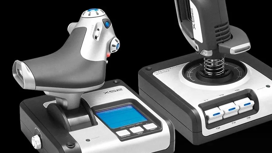 Hệ thống tay lái Logitech Saitek X52 HOTAS, phụ kiện chơi game chuyên dụng cho giả lập bay và mech