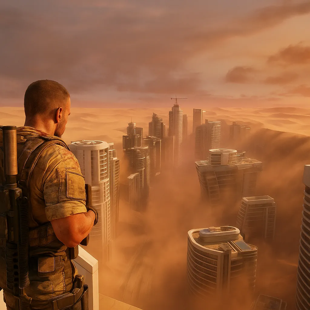 Hình ảnh AI concept cho Spec Ops: The Line, thể hiện đồ họa cinematic và không khí chiến tranh khắc nghiệt.