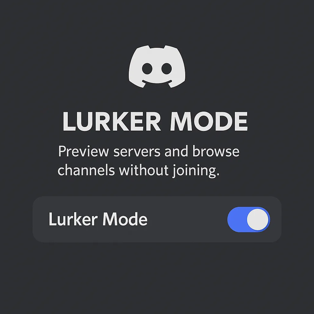 Hình ảnh minh họa chế độ Lurker trên Discord, cho phép người dùng xem trước nội dung server mà không cần chính thức tham gia.