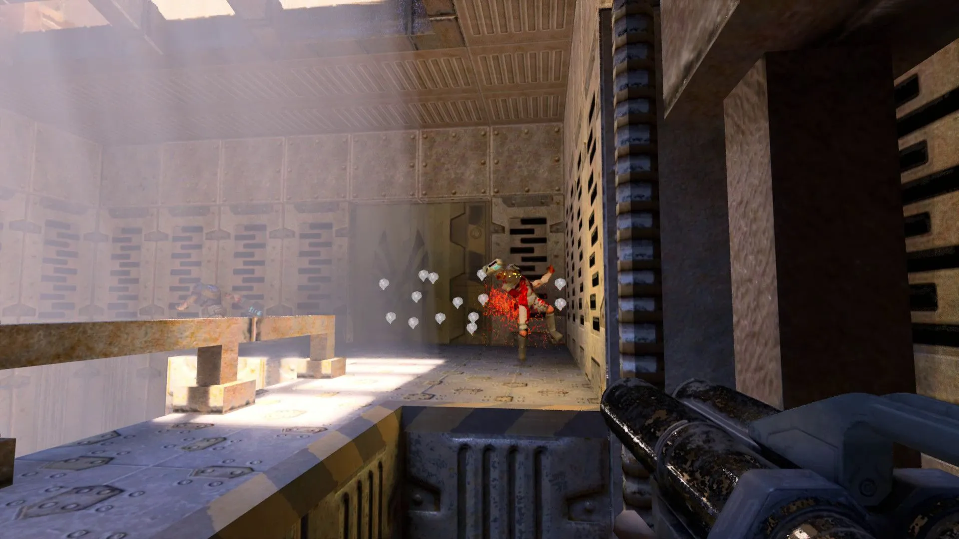 Hình ảnh thể hiện hiệu ứng ánh sáng Path Tracing ấn tượng trong một tựa game FPS
