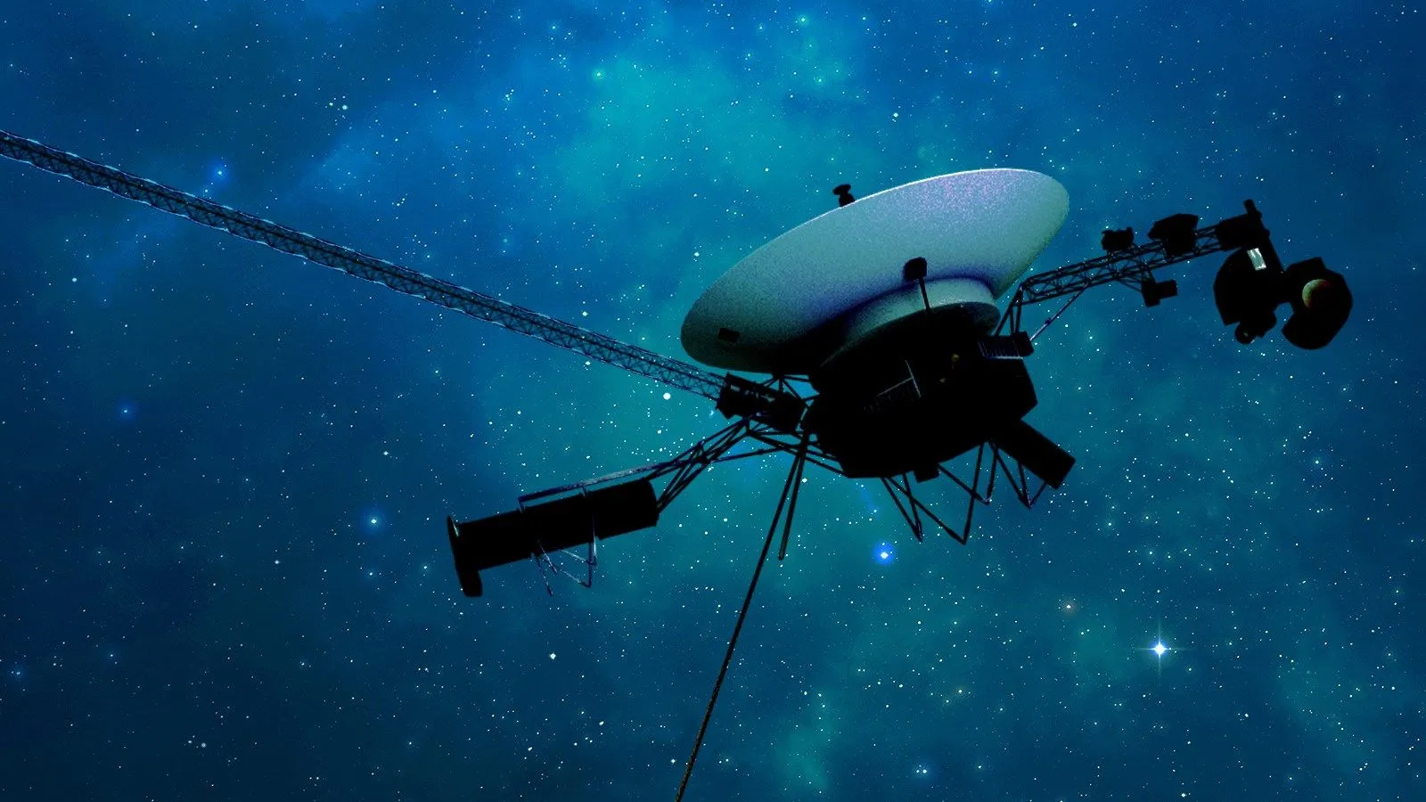 Hình minh họa nghệ thuật tàu vũ trụ Voyager 1 của NASA di chuyển qua không gian liên sao
