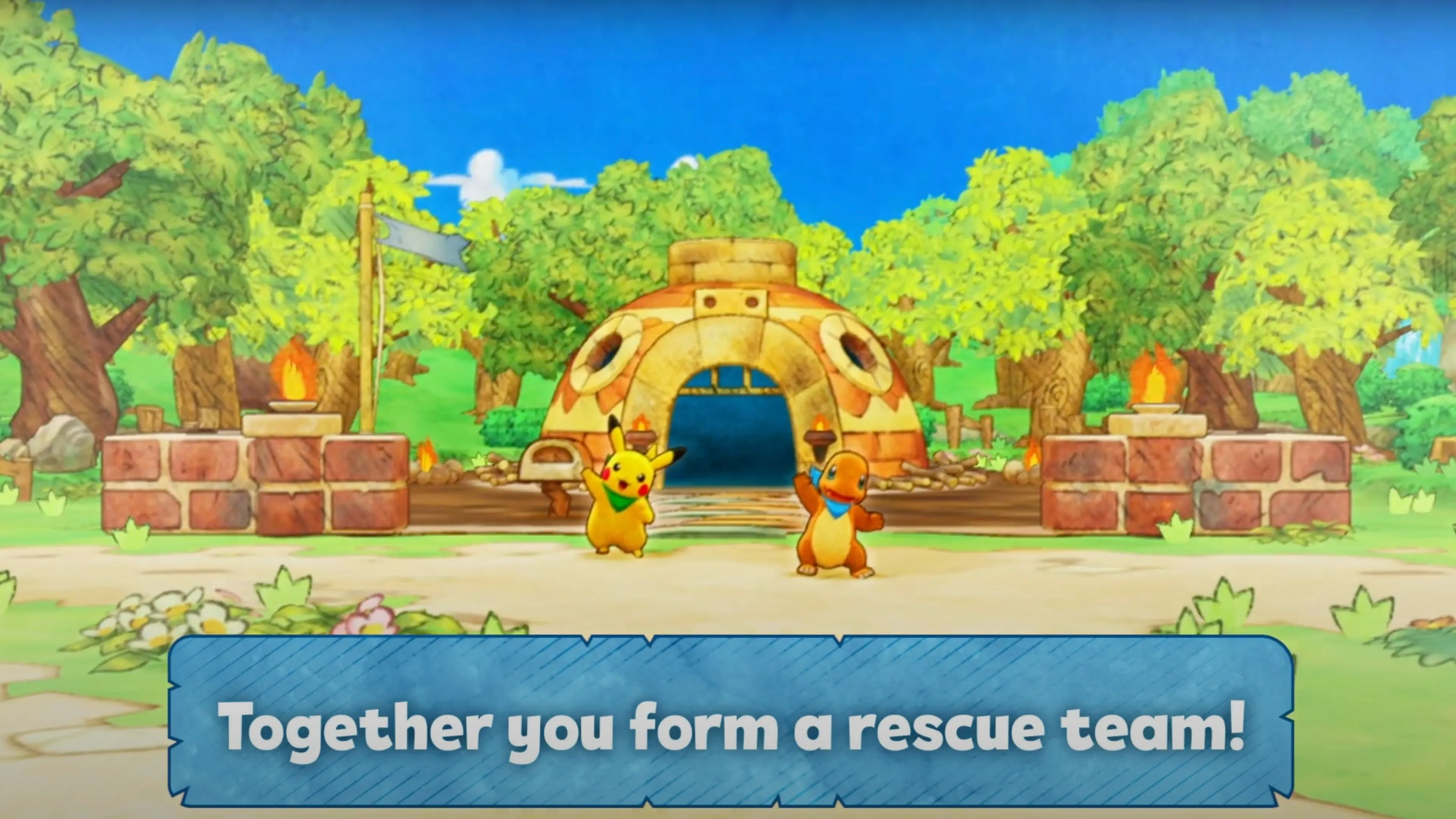 Hoạt cảnh trong Pokémon Mystery Dungeon: Rescue Team DX với biểu cảm nhân vật