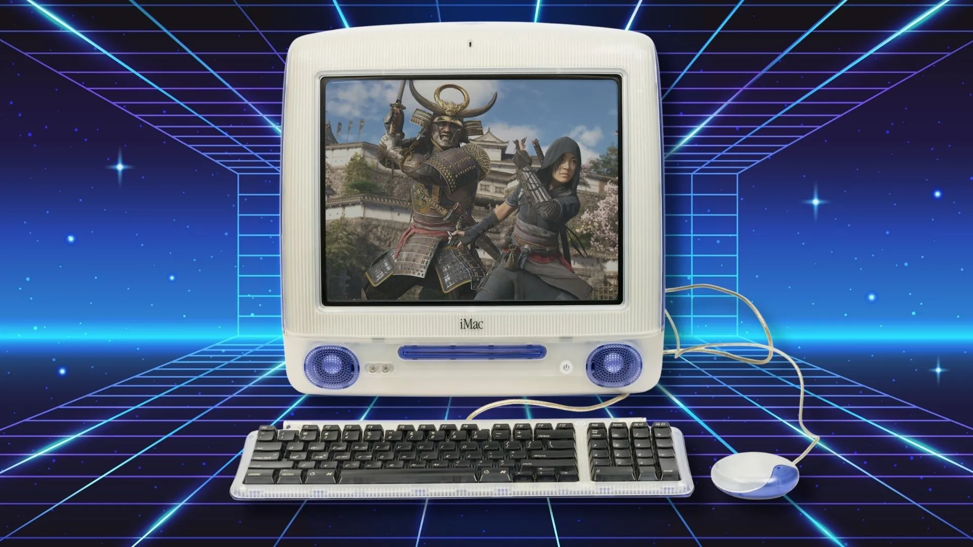 iMac cổ điển chạy game Assassin's Creed Shadows, minh chứng cho sự tiến bộ của Mac gaming và Game Porting Toolkit