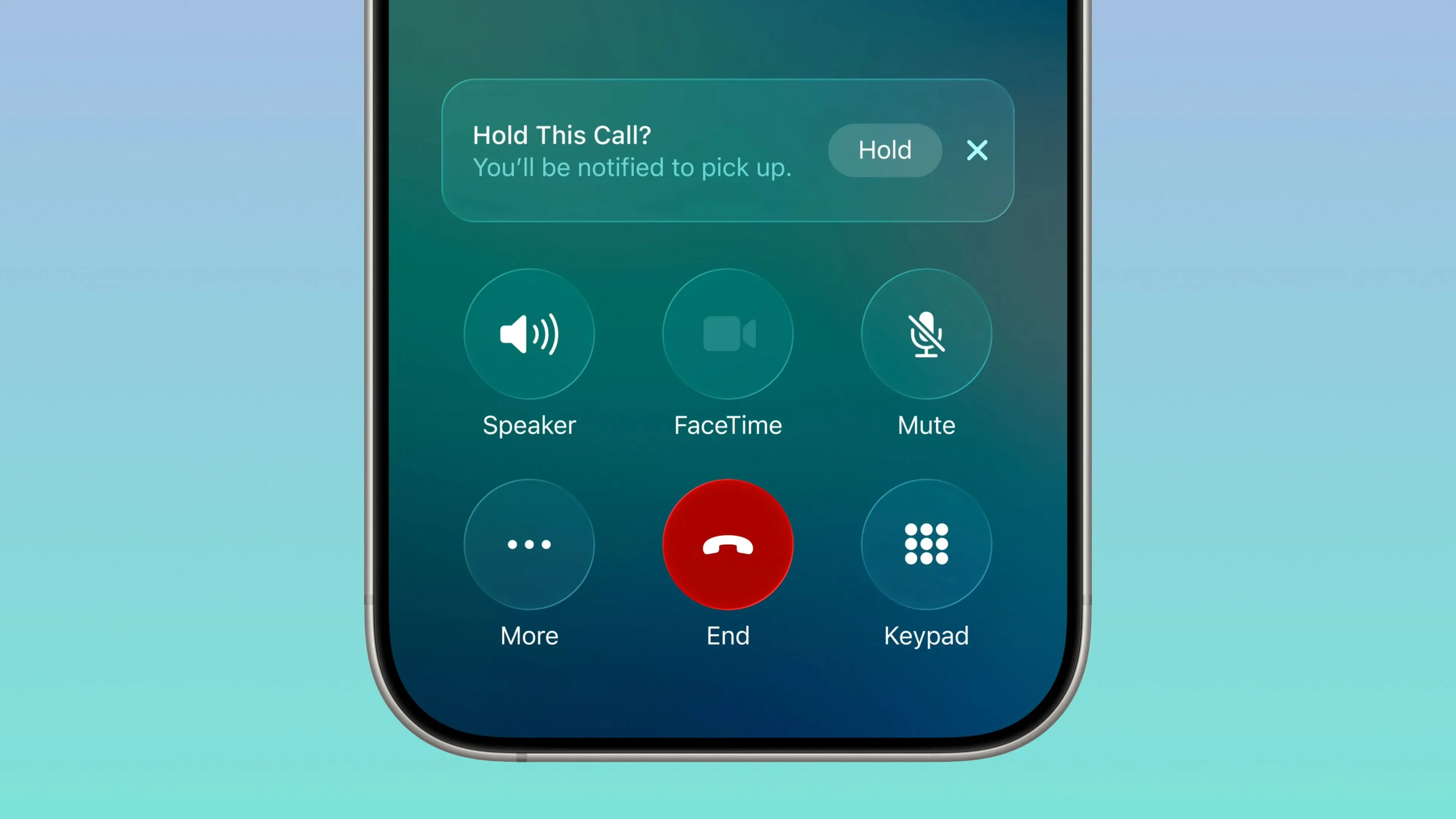 iPhone hiển thị banner &quot;Giữ cuộc gọi này&quot; cho một cuộc gọi đến trong ứng dụng Điện thoại trên iOS 26.