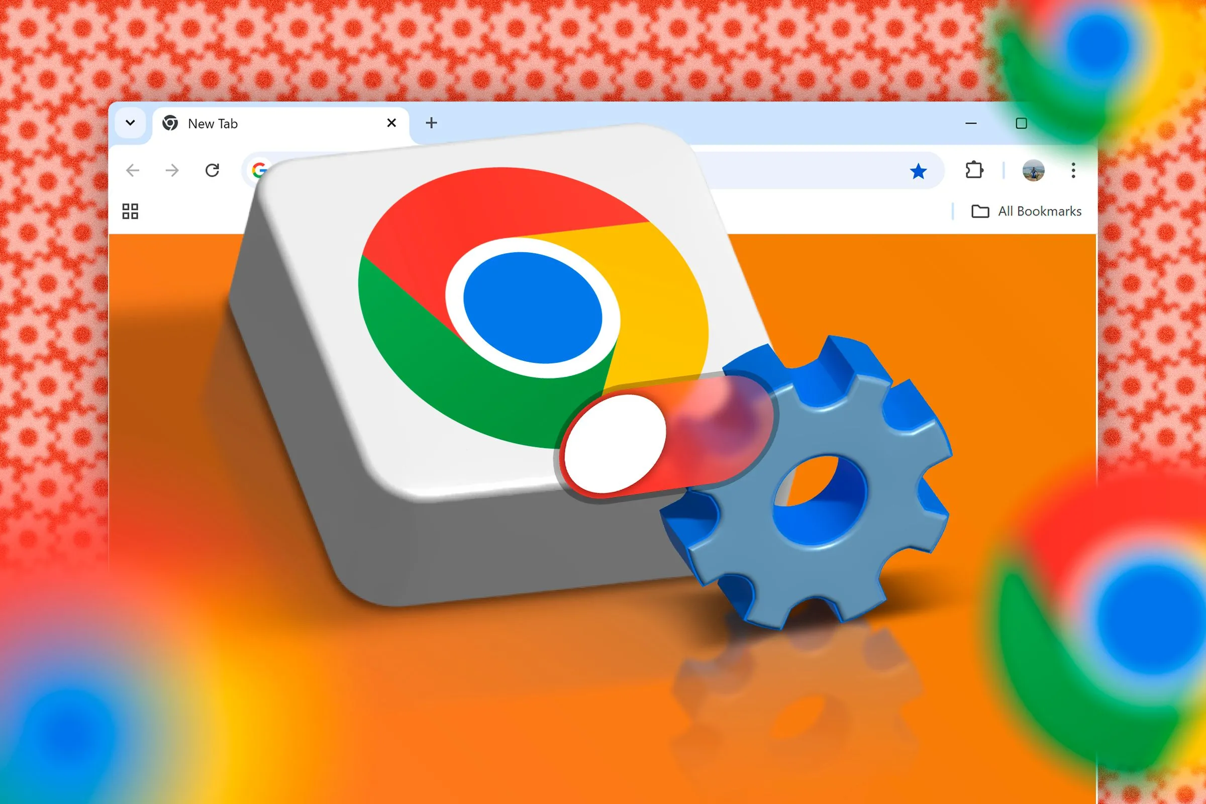 Logo Google Chrome cùng biểu tượng cài đặt, tượng trưng cho tính năng hồ sơ người dùng (Chrome Profiles) và tùy chỉnh trình duyệt