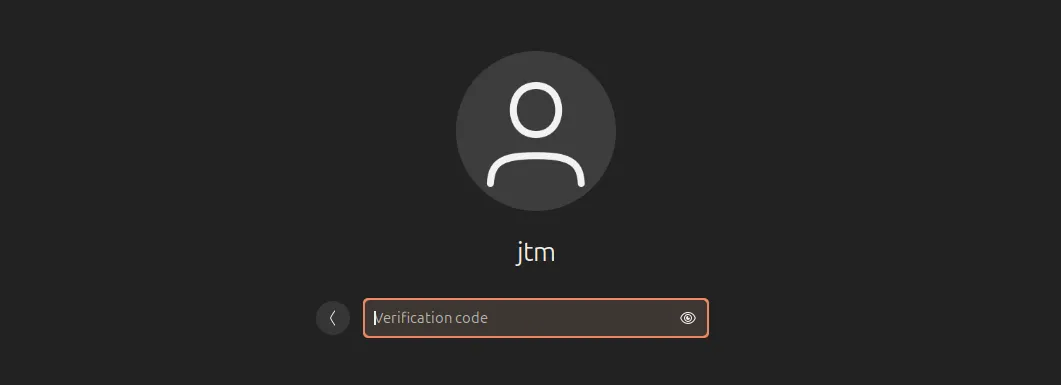 Màn hình đăng nhập Ubuntu hiển thị yêu cầu nhập mã xác thực (2FA) trước khi nhập mật khẩu.