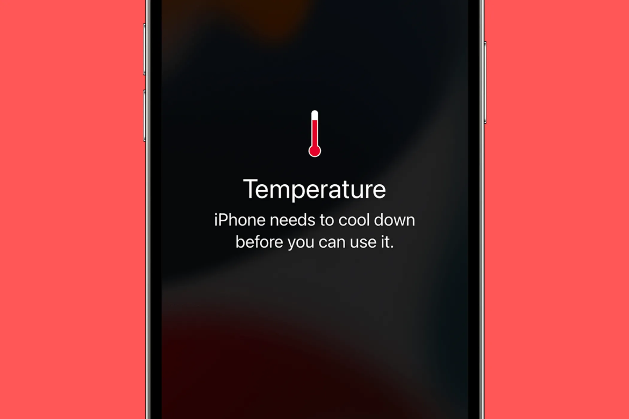 Màn hình iPhone hiển thị cảnh báo quá nhiệt do để trong môi trường nắng nóng