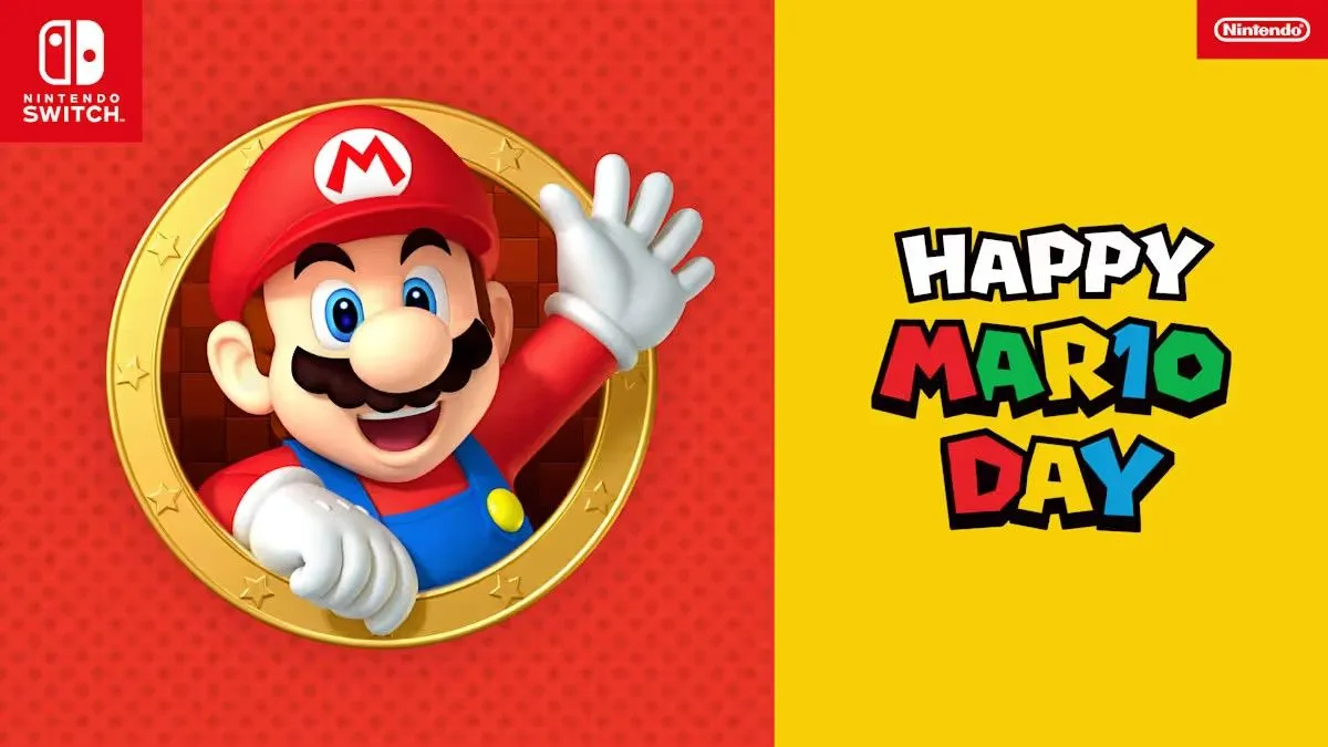 Mario đang vui vẻ xuất hiện từ một cửa sổ tròn
