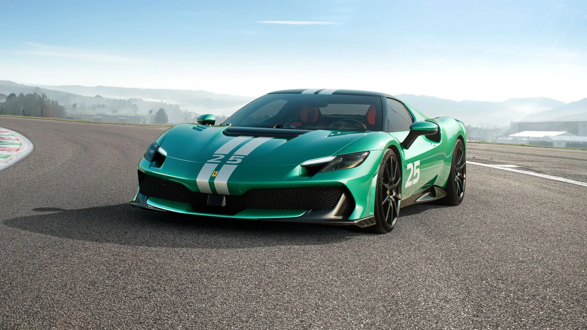 Mẫu xe Ferrari 296 Speciale 2025 màu đỏ với thiết kế thể thao mạnh mẽ và các đường nét khí động học