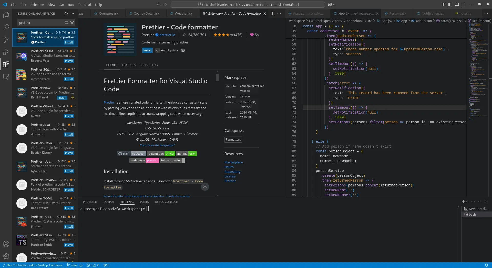 Mô tả tiện ích mở rộng Prettier trong VS Code, công cụ định dạng mã tự động.