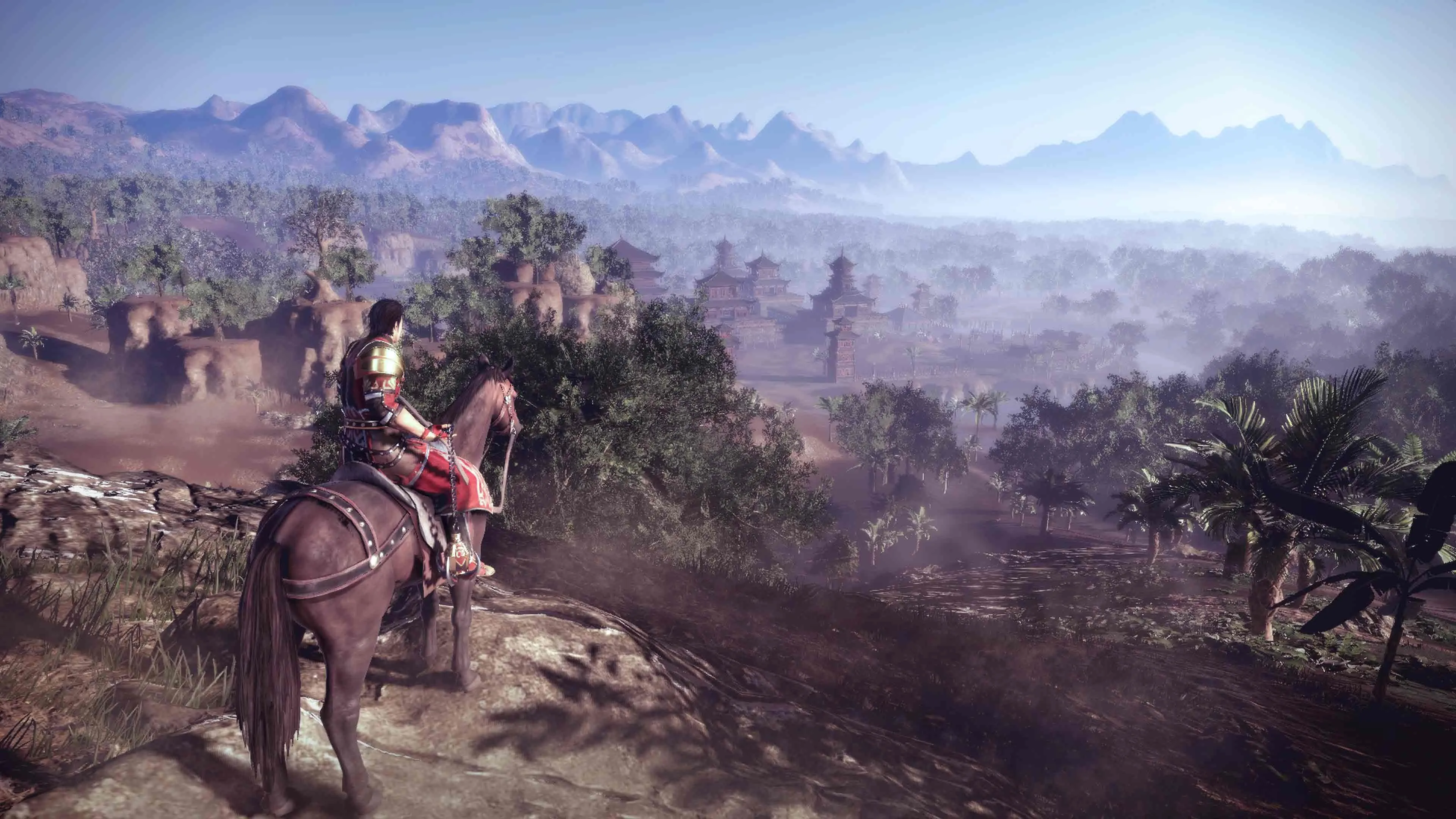 Một chiến binh cưỡi ngựa trong Dynasty Warriors 9, một hậu bản gây tranh cãi của series game chặt chém nổi tiếng.