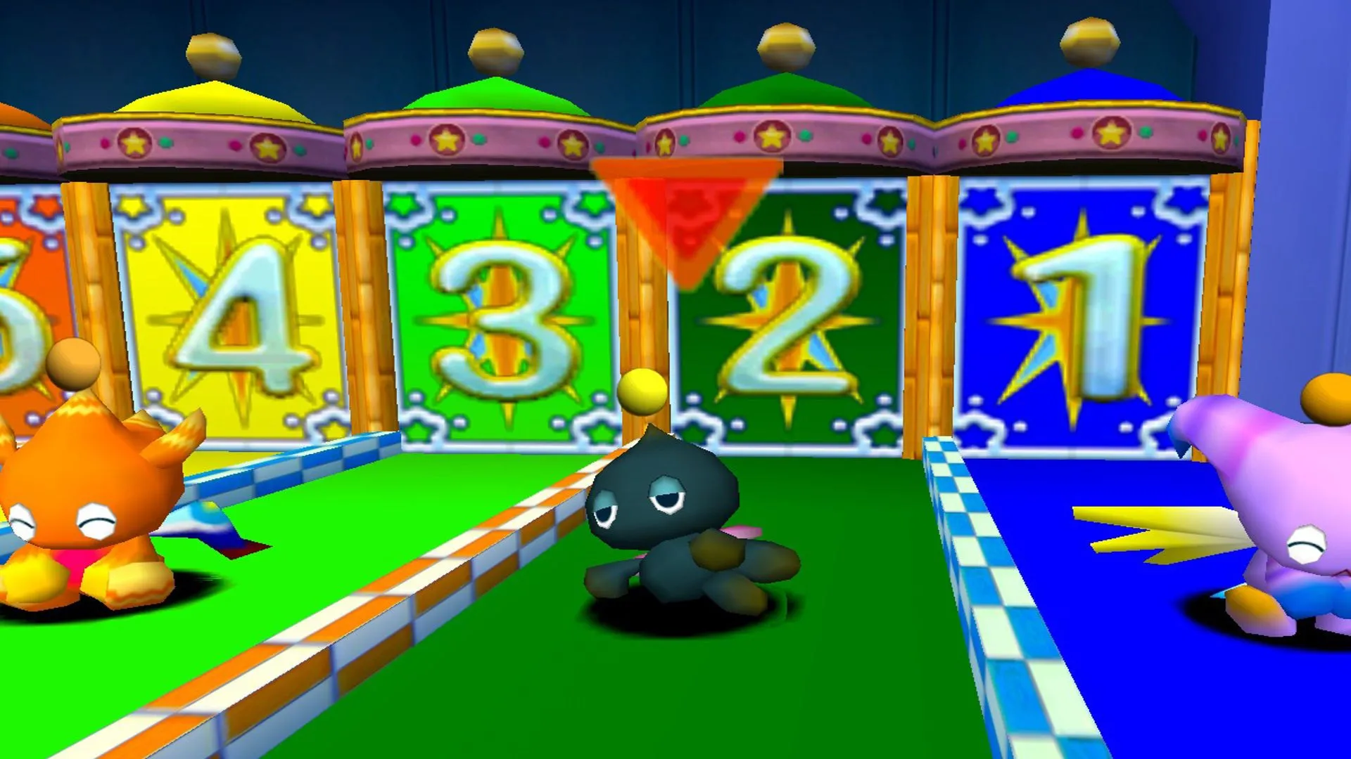 Một chú Chao đang nghỉ ngơi trước cuộc đua tại Chao Garden trong Sonic Adventure, biểu tượng của các sự kiện tương tác.