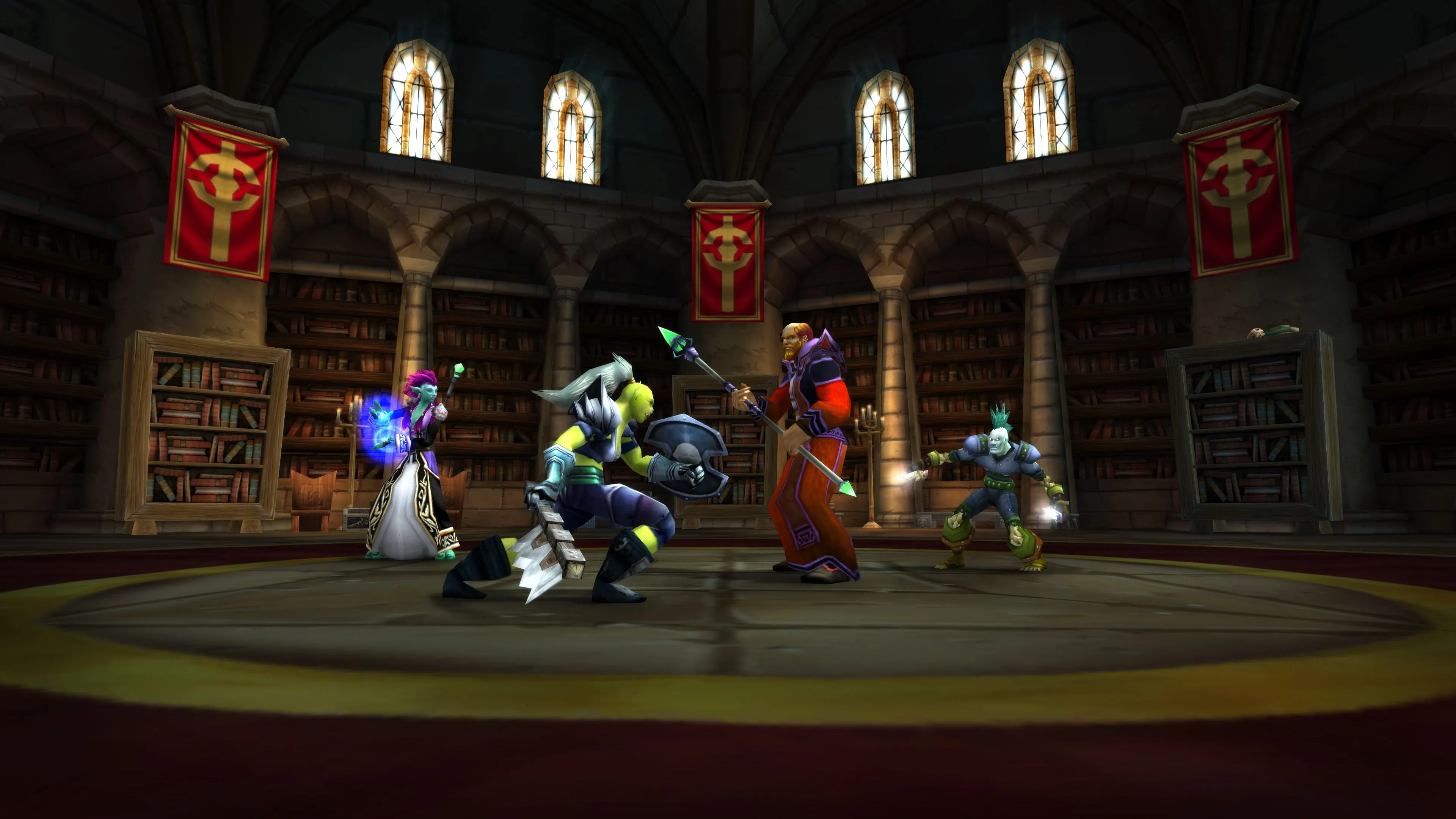 Người chơi đang chiến đấu với boss trong hầm ngục Scarlet Monastery của World of Warcraft Classic