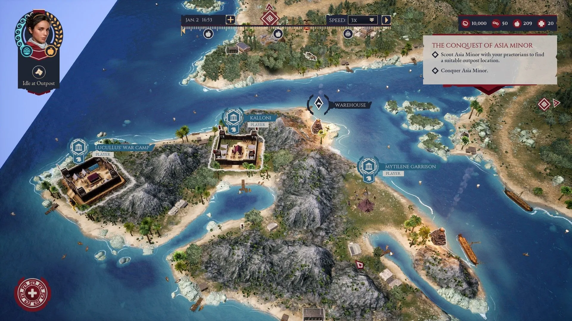 Người chơi sắp cử quân đội ra trận trong Expeditions Rome