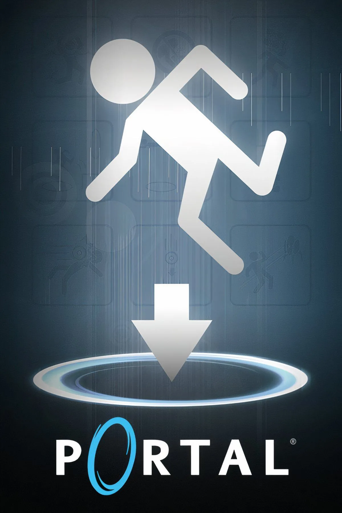 Người chơi sử dụng súng tạo cổng dịch chuyển (Portal Gun) trong game Portal, minh họa cơ chế giải đố độc đáo